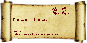 Magyari Rados névjegykártya